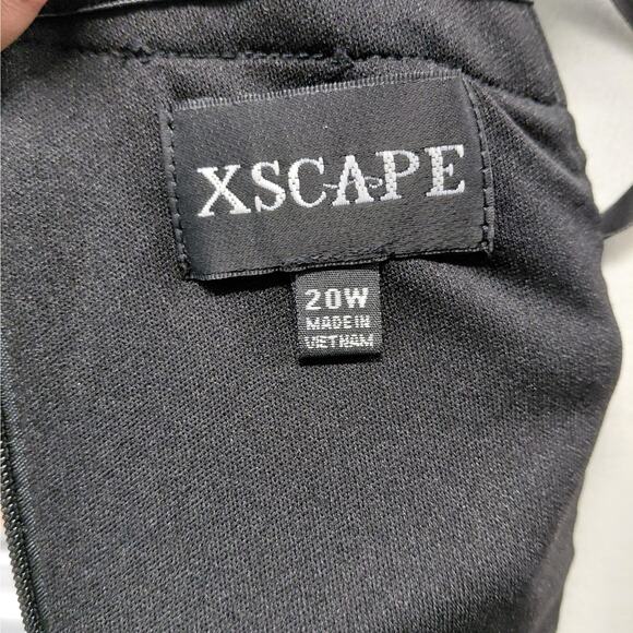 Xscape Formal Cocktail Dress Plus 20W Black Wedding Party Off Shoulder Feminine - Picture 9 of 12